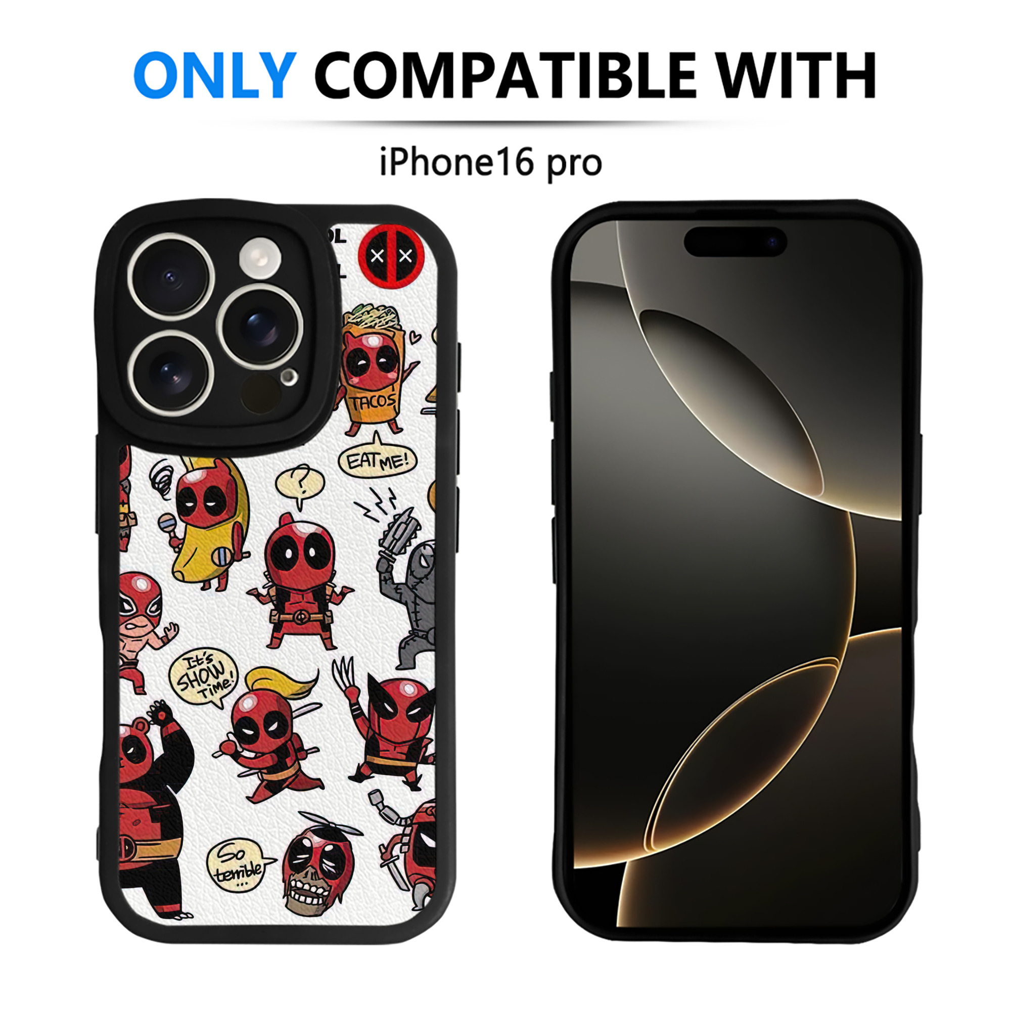 （画像用） Deadpool デッドプール 【iPhone 16シリーズ対応】シリコンスマホケース（レザー調） 材質：シリコン